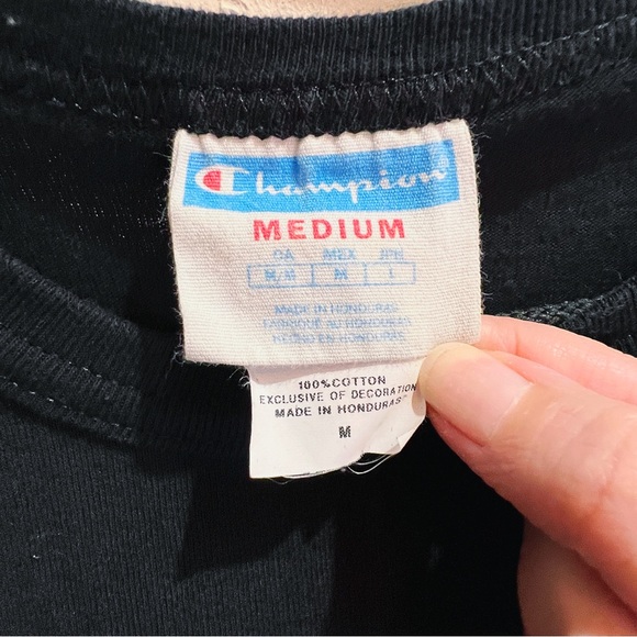 Champion Heritage Black T Shirt Thorns and Roses y2k Men's M - Picture 5 of 8